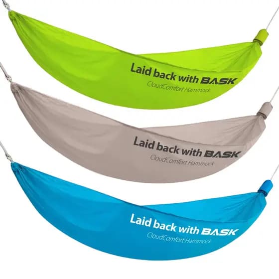 Rede Descanso Bask Nylon Ultraleve Portátil 150kg Camping Acampamento Praia Viagem Jardim Ao Ar Livre