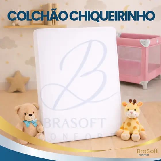 Colchão Para Berço Desmontável Chiqueirinho Cercadinho Capa Removível 90x60x07cm Macio