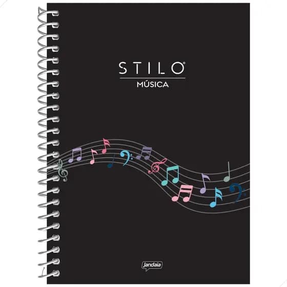 Caderno de Música Pautado Partitura Capa Dura Espiral Universitário 80 Fls Estudante