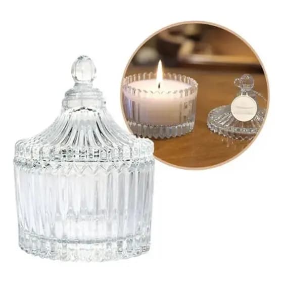 Kit 10 Mini Bombonieres com Tampa Baleiro Lembrancinhas Festa 88 ml Vidro Potiche Lembrancinhas Aniversario Transparente