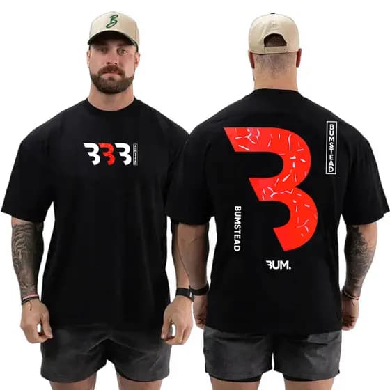 Camiseta Oversized Cbum B Vermelho Musculação Grande Algodão Treino Treino Moda