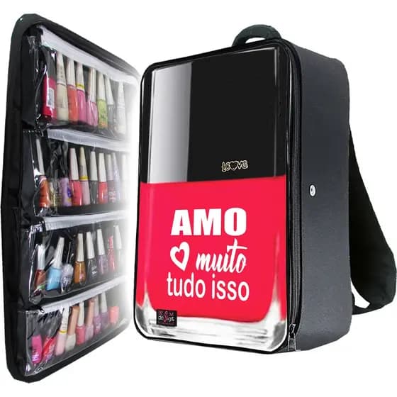 Bolsa De Manicure Mochila Para 120 Esmaltes Atendimento Domicilio Rsm Design Original