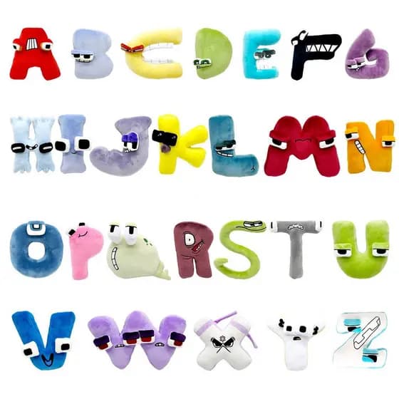 ♂ ◙ ✤ 26 letras ABC Alfabeto Lore Mas São Brinquedos de Pelúcia Boneca de Animal de Pelúcia Presente para Crianças (f) -