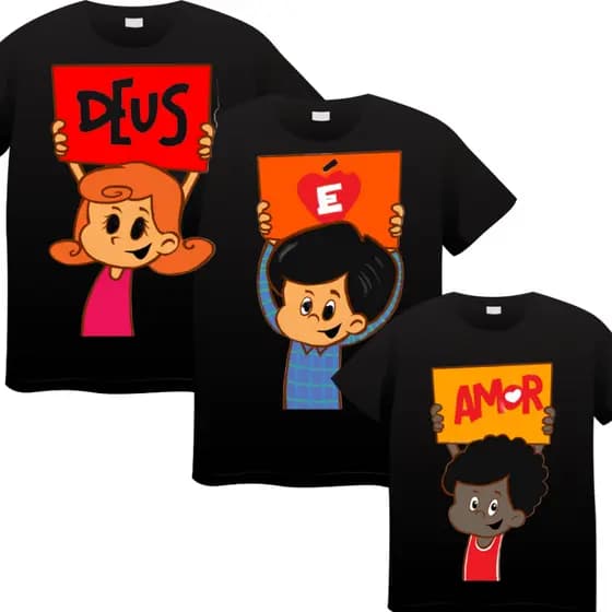 Kit 3 Camisetas 3 Palavrinhas Moda Evangelica Gospel 100% Algodão Envio Imediato