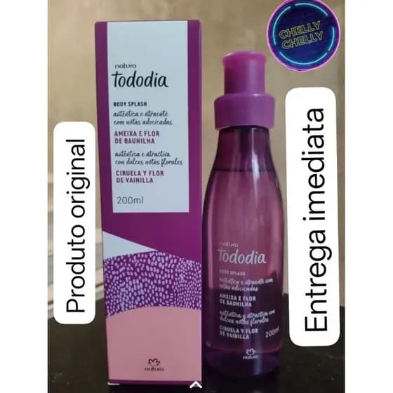 Body Splash Tododia Ameixa e Flor de Baunilha Natura 200ml -Fragrância Doce e Refrescante