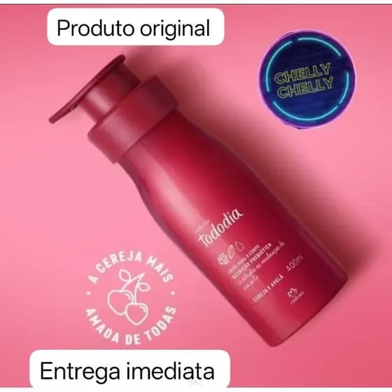 Tododia Cereja e Avelã Natura 400ml Hidratação Corporal Profunda e Fragrância Irresistível