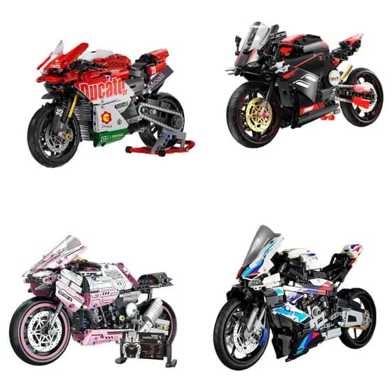 Blocos de Montar Moto BMW de Corrida - Modelo de Velocidade, Brinquedo para Crianças