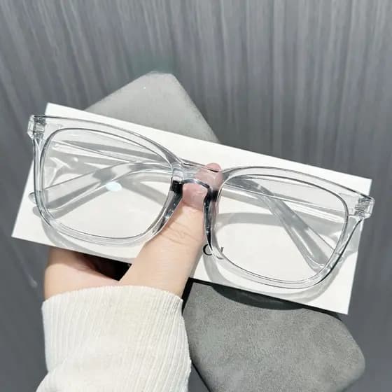 Óculos Quadrados Com Rebite De Alta Qualidade , Minimalistas , Elegantes , Anti-Luz Azul , Visão Noturna