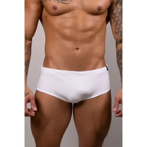 Sunga Clássica Boxer Branca Moda Praia Masculina Verão Piscina Confortável