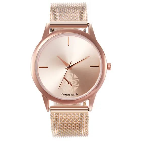 Relógio de quartzo de Metal com textura Casual, relógio de quartzo champanhe LFA117095