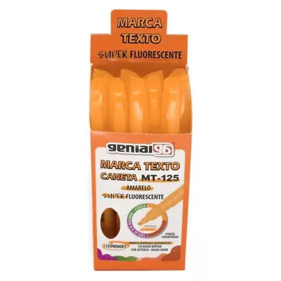 Marca-Texto MT-125 Laranja - Caixa com 12 unidades - Gramp Line