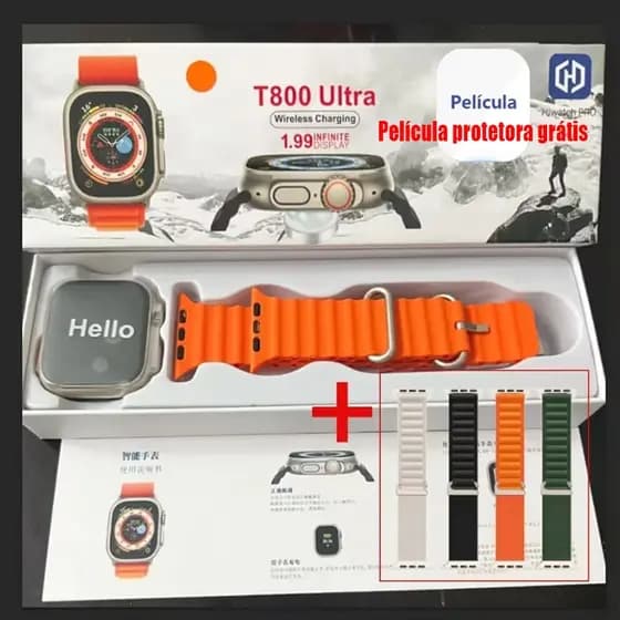 2025 Nova Série 8 Relógio T800 Ultra Smart Watch Esportivo Sem Fio À Prova D'água T800 Ultra2 MAX