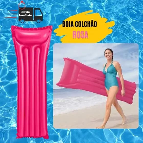 Boia Colchão de Piscina Rosa Colchão inflável Bronzeador Boia Esteira Liso 1,83m X 69cm