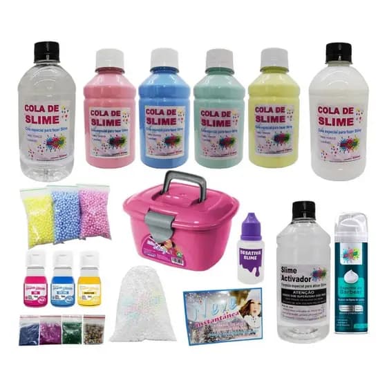 Kit Para Fazer Slime Colas Coloridas Especiais Super Top