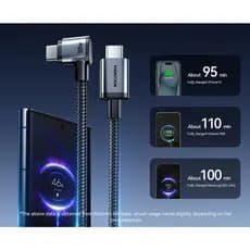 Rocoren 90 graus usb tipo c cabo cotovelo tipo-c usbc pd100w cabo de carregamento rápid