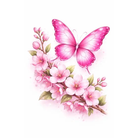 ADESIVO BORBOLETA FLOR ROSA PARA CARRO MOTO E CAMINHÃO