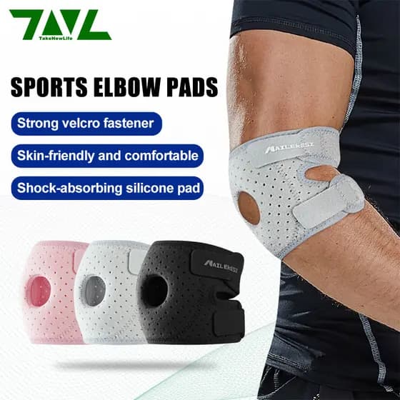 TNL 1 Peça Protetor De Cotovelo Ajustável Com Almofadas Anticolisão De Silicone Respirável Unissex Academia Equipamento