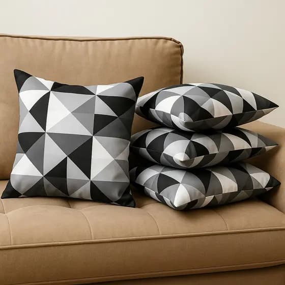 04 Capa de Almofada 45x45cm com Zíper Invisível Estampas Modernas Decoração Casa