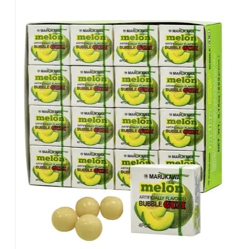 Caixa de Chicletes Bubble Gum Sabor Melão 48 unidades (259,2g) - Marukawa