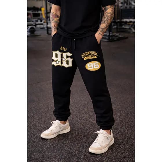 Calça Jogger Unissex Moletom Premium Streetwear 96 King Estilosa Confortável Casual Tendência 2026
