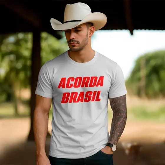Camiseta Acorda Brasil Caminhada pela Liberdade Camisa Patriota Camiseta Casual Algodão