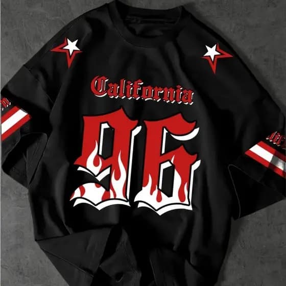 Camiseta T-shirt Unissex Streetwear 96 California Camisa Jersey Premium Algodão Leve