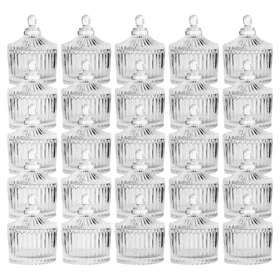 Kit Com 20 Mini Bomboniere Potiche Decoração Aniversário Casamento Lembrancinha de Vidro Presente