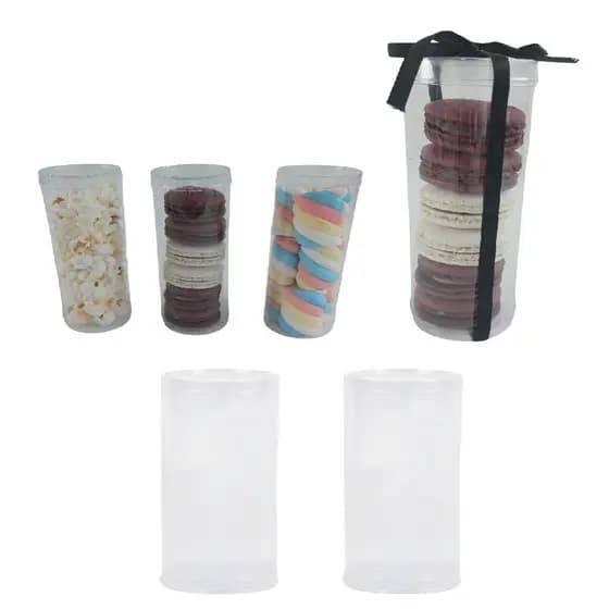 Tubo De Acetato 5x15 P/ 6 Macarons Lembrancinha Mimos Brindes Artesanais Embalagem Pct C/5