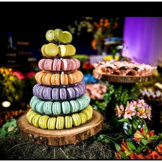 Torre para Macarons 7 Pisos Suporte para Doces Finos Elegante Centro de Mesa Decoração Casamento