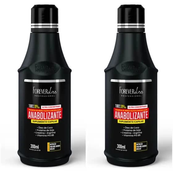 Shampoo anabolizante Forever liss 2 unidades 300 ml