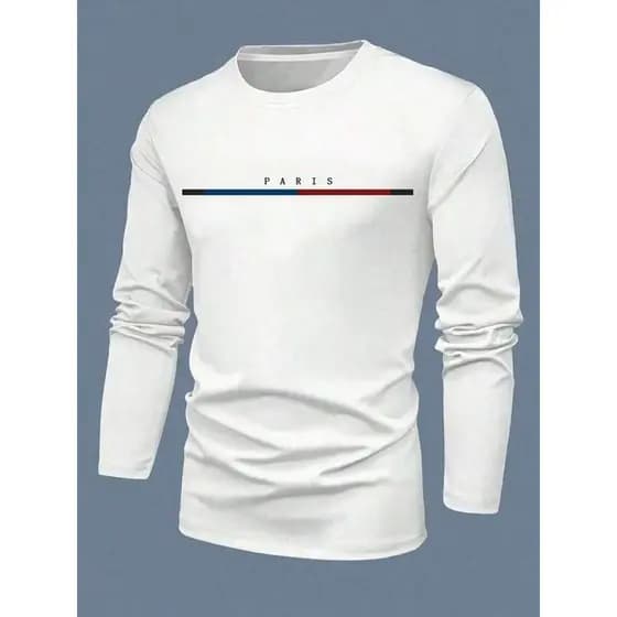 Camiseta Manga Longa Masculina Paris Listra Blusa de Frio