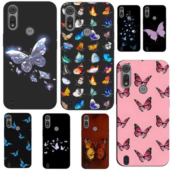 Capinha Borboleta Motorola Moto E6I 2021 / E6S 2020 Capinha De Borboleta iPhone Borboleta Capinha Flor @10020
