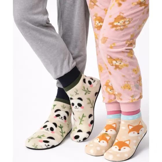 Meias térmicas Unisex Modelo Sapatilha de Soft Estampas 3D Adulta Varias Estampas