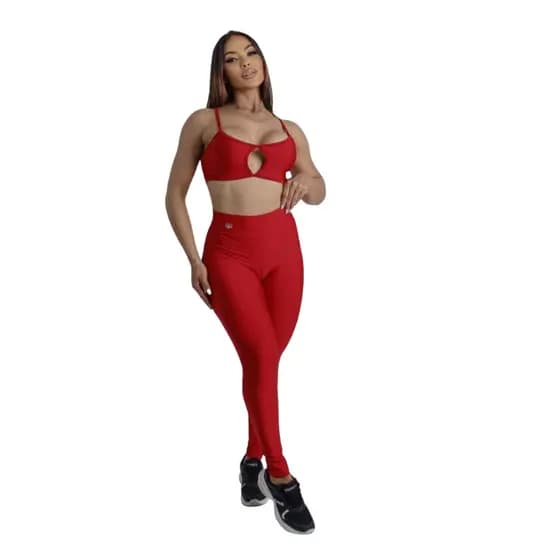 Conjunto Fitness Feminino Top e calça Suplex Zero Transparência