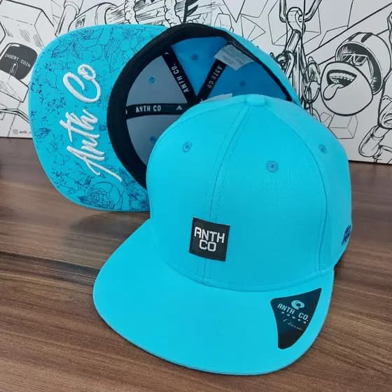 Boné Aba Reta Skatista De Marca Anth Co Bordado Original Premium Fundo Fitão Strapback Streetwear