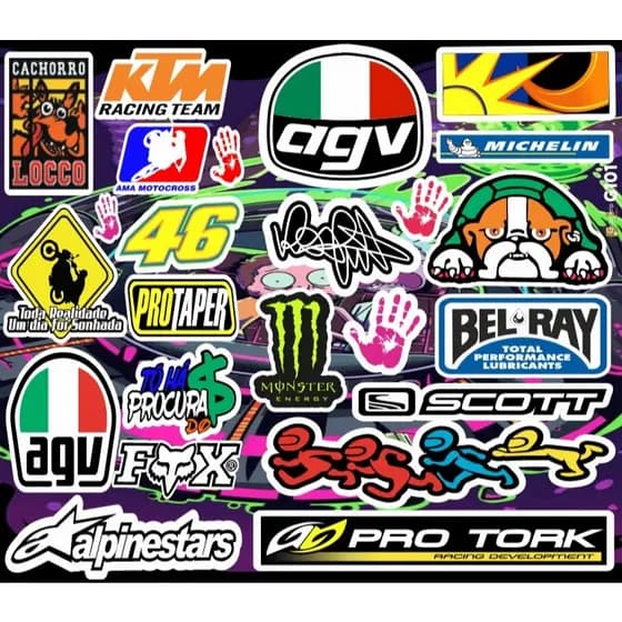 1 Kit de Adesivos: Caminhão - Carro - Bicicleta - Caderno - Moto - Modelo G101
