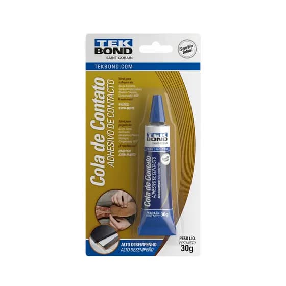 Cola De Contato Adesivo Tekbond 30g Sapateiro Resistente Cola Madeira Mdf Secagem Rápida Multiuso