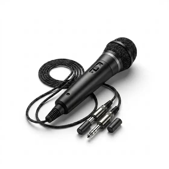 Microfone Dinâmico Com Fio Cabo 3 Metros Conector P10 Para Som e Karaokê