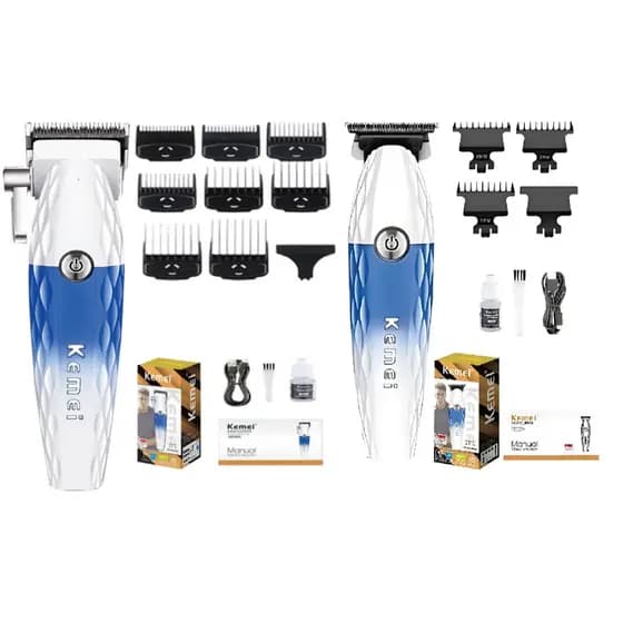 Combo Kemei PRO KM-1689-A Corte ou 1690-A Acabamento Kit Profissional Cabelo Barba