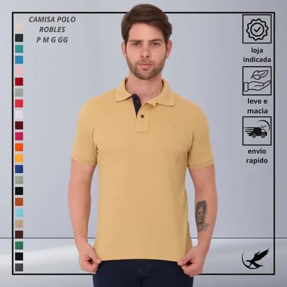 Camisa Masculina Básica Polo Piquet Alta Qualidade Luxo Elegante
