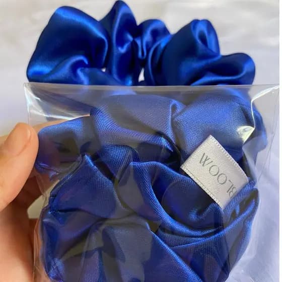 Xuxa scrunchie cetim cor azul royal mimo kit 5/10/15/20