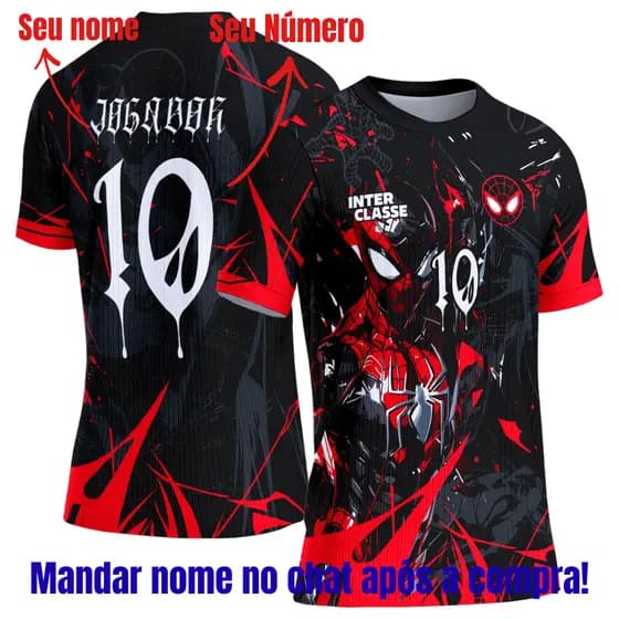 Camiseta Interclasse Homem Aranha - Personalizada Premium | Camisa Dry Fit Escolar Sublimada Blusa Spiderr Mann