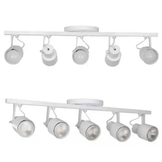 Kit Trilho Sport Direcionável Luminária Sobrepor Stela Painel Plafon 5 Lâmpada