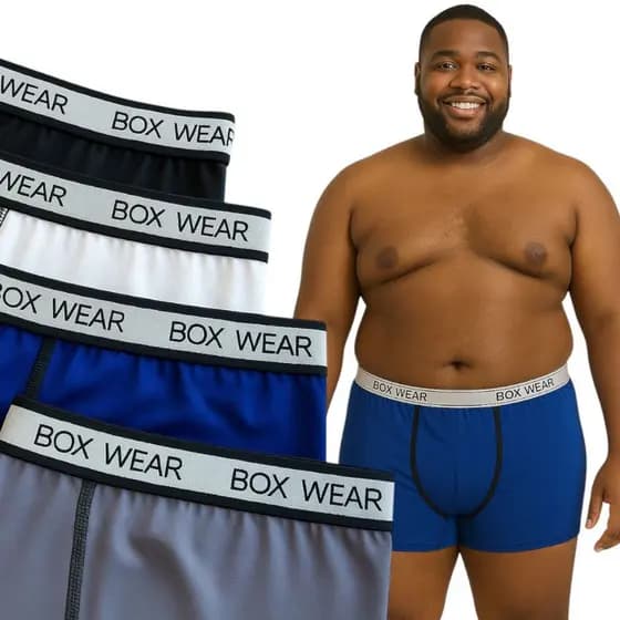Kit Cuecas Boxer Masculina Microfibra Plus Size Extra Grande Confortável Box Wear
