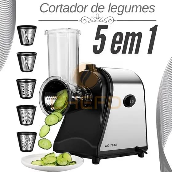 Ralador Elétrico 1000W – Perfeito para Ralar Queijos e Fatiar Legumes com Agilidade