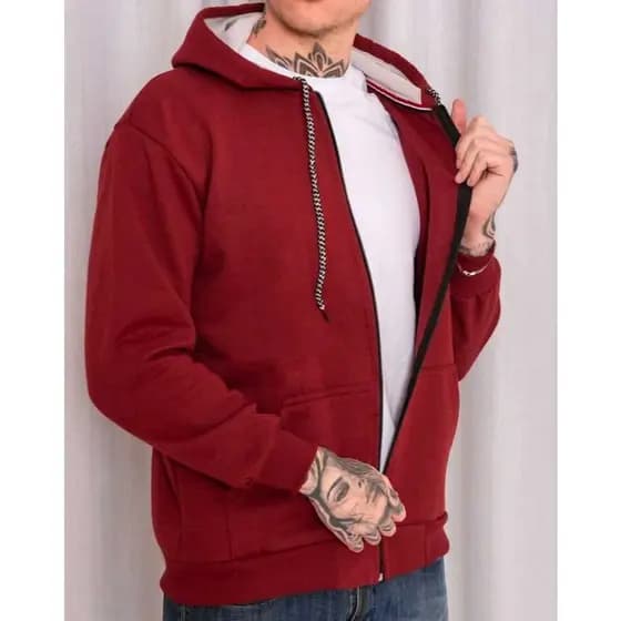 Moletom masculino Moletom masculino com z铆per com capuz