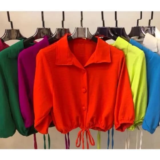 blusas tecido duna com botões