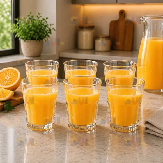 Jogo de Copos 6 PEÇAS Jade Vidro 360ml Resistente Transparente Kit Copo Alto Premium Bar Restaurante