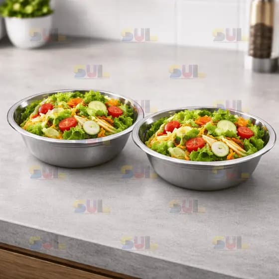 Kit 2 Tigela Saladeira GRANDE 17CM Multiuso AÇO BRILHOSO POLIDO Bowl Cozinha 100% Inox