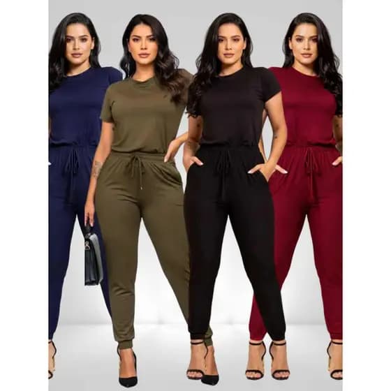 Conjunto Feminino Calça Jogger e Blusa Feminina Malha Confortável Roupa Feminina Casual Trabalho Fardamento